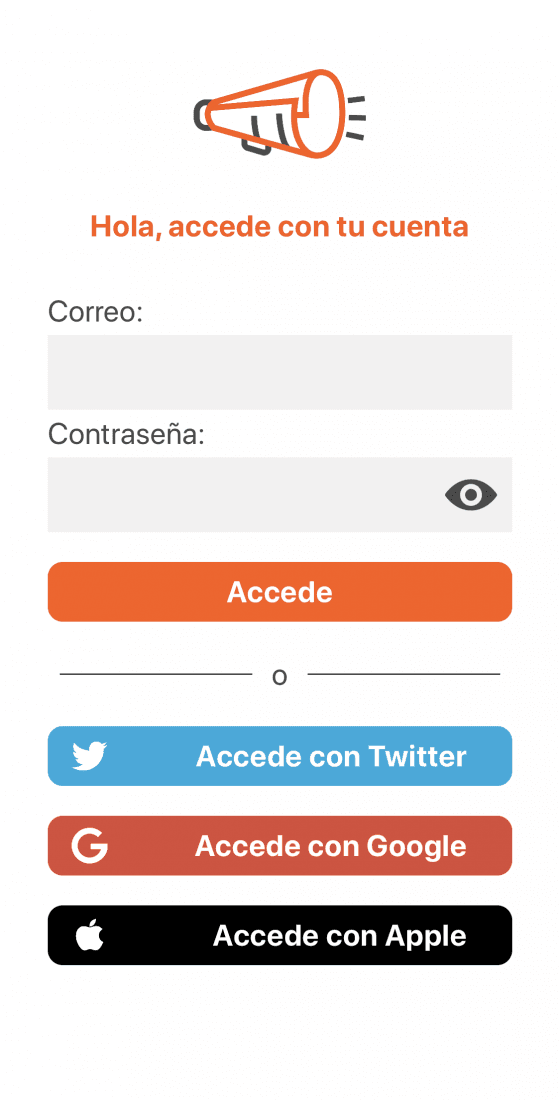 Pantalla de acceso